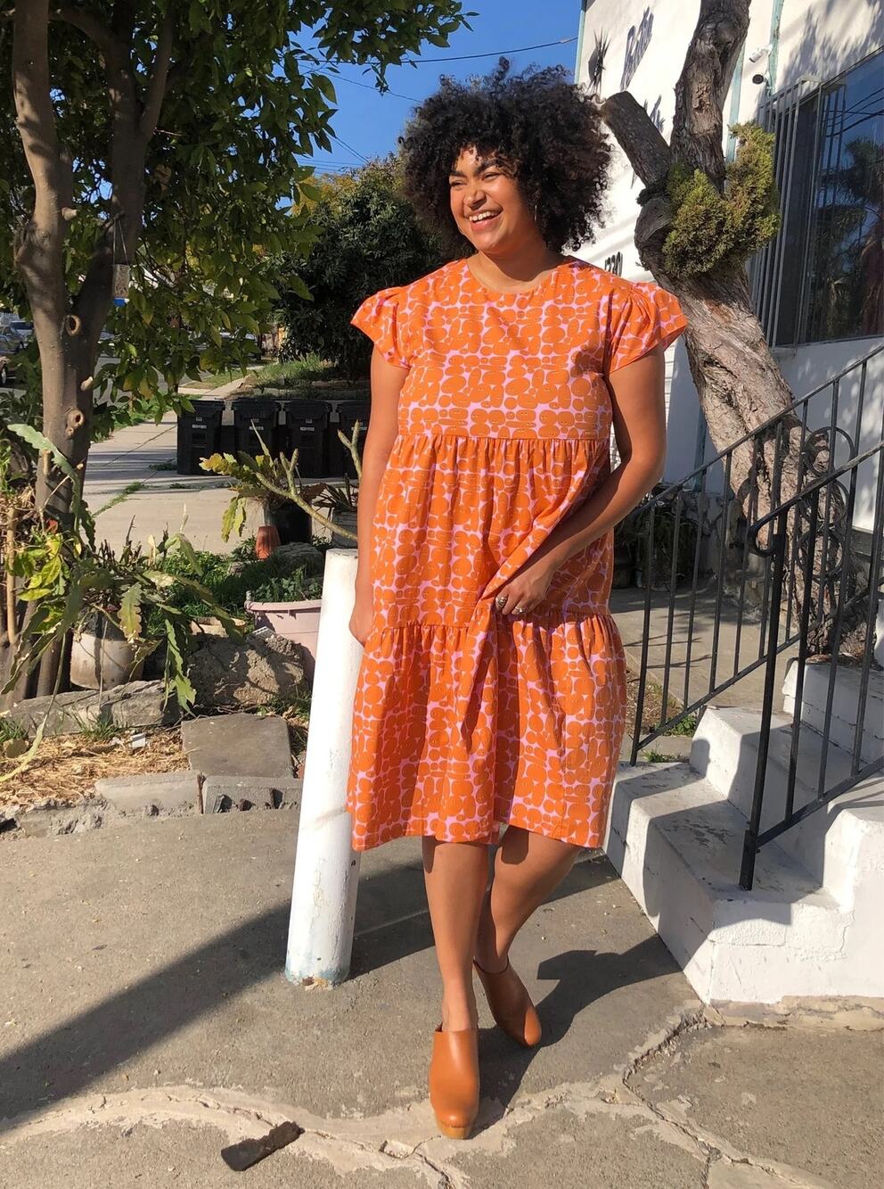 Nooworks Frida Dress in Pebble People Print Size XXL Dopamine Slow Fashion VGUC